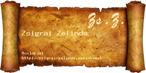 Zsigrai Zelinda névjegykártya